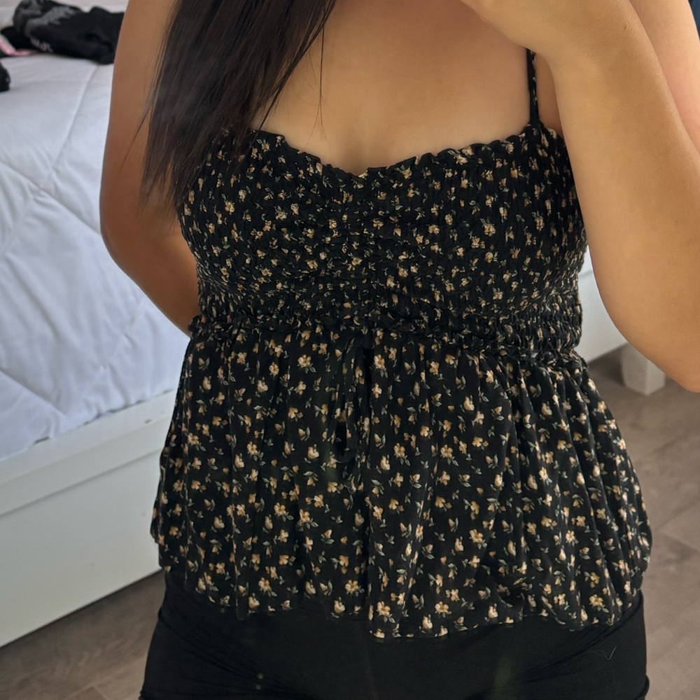 Floral Black Women's Top
